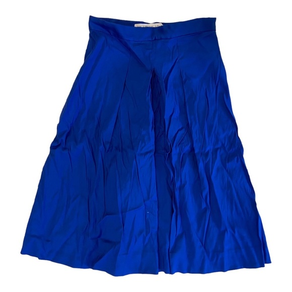 & Other Stories Electric Blue Skort Culottes Flowy Size 4 Knee Length Zip Crop - Picture 1 of 10